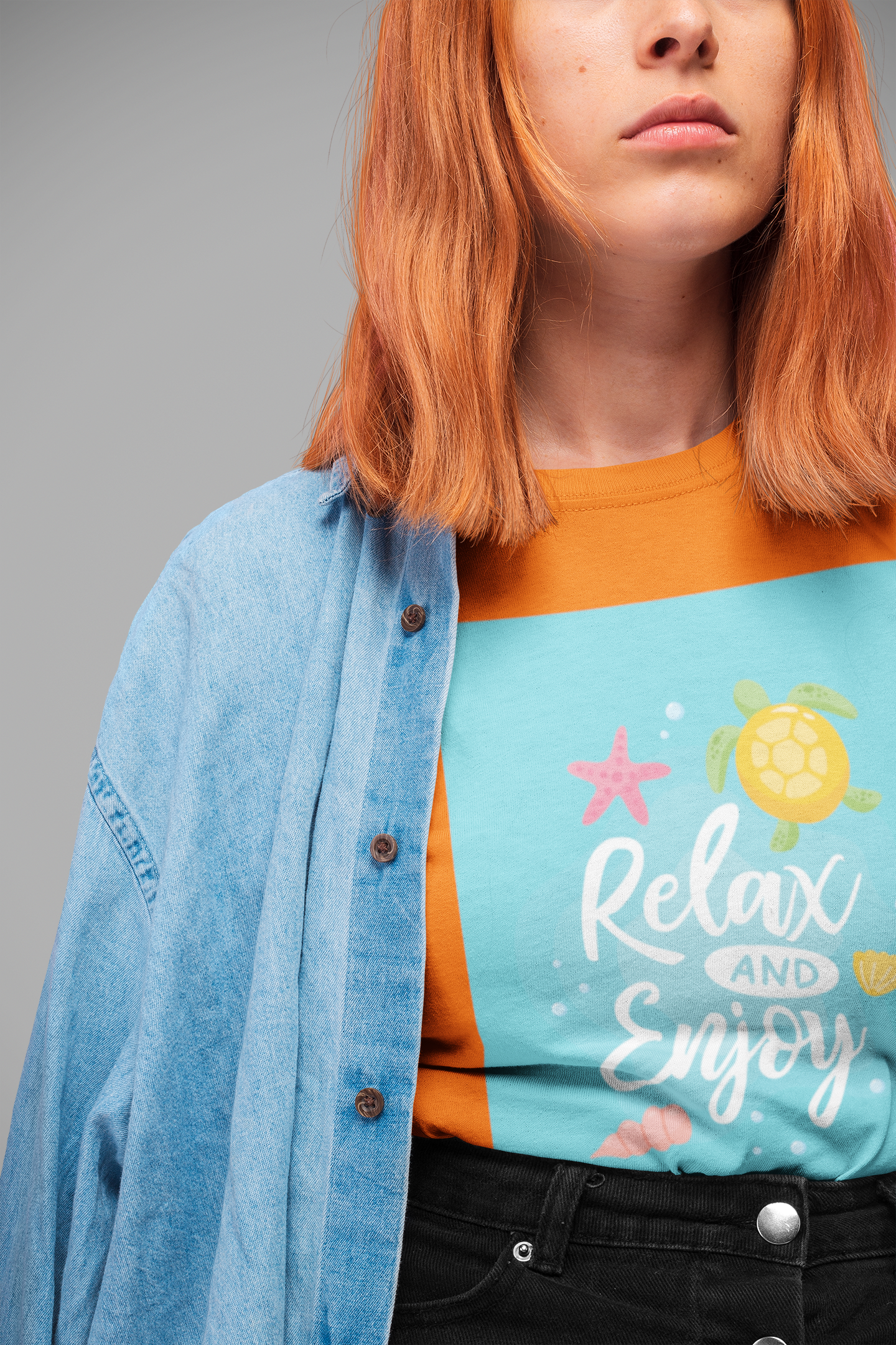 Regular Fit Classic Fit Relax N Njoy T-Shirt Women Orange