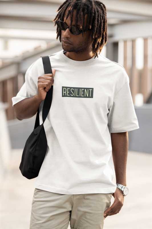 Oversized Extended Neck Basic Resilient T Shirt White