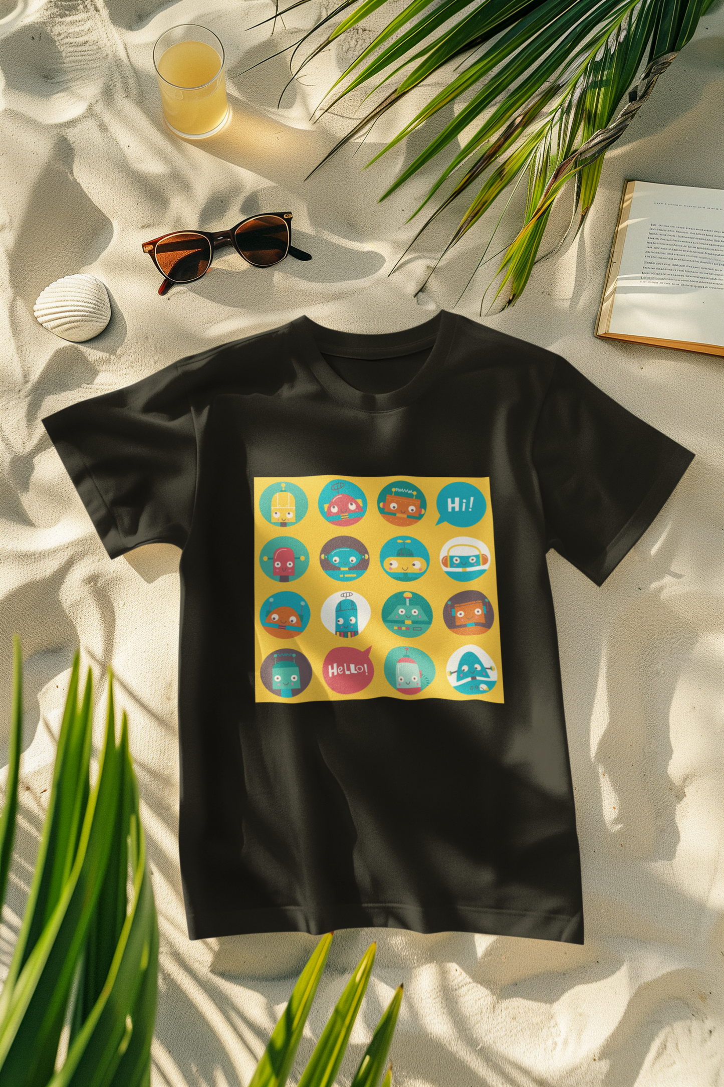 Regular Fit Classic Fit Robo Pops T-Shirt Women Black