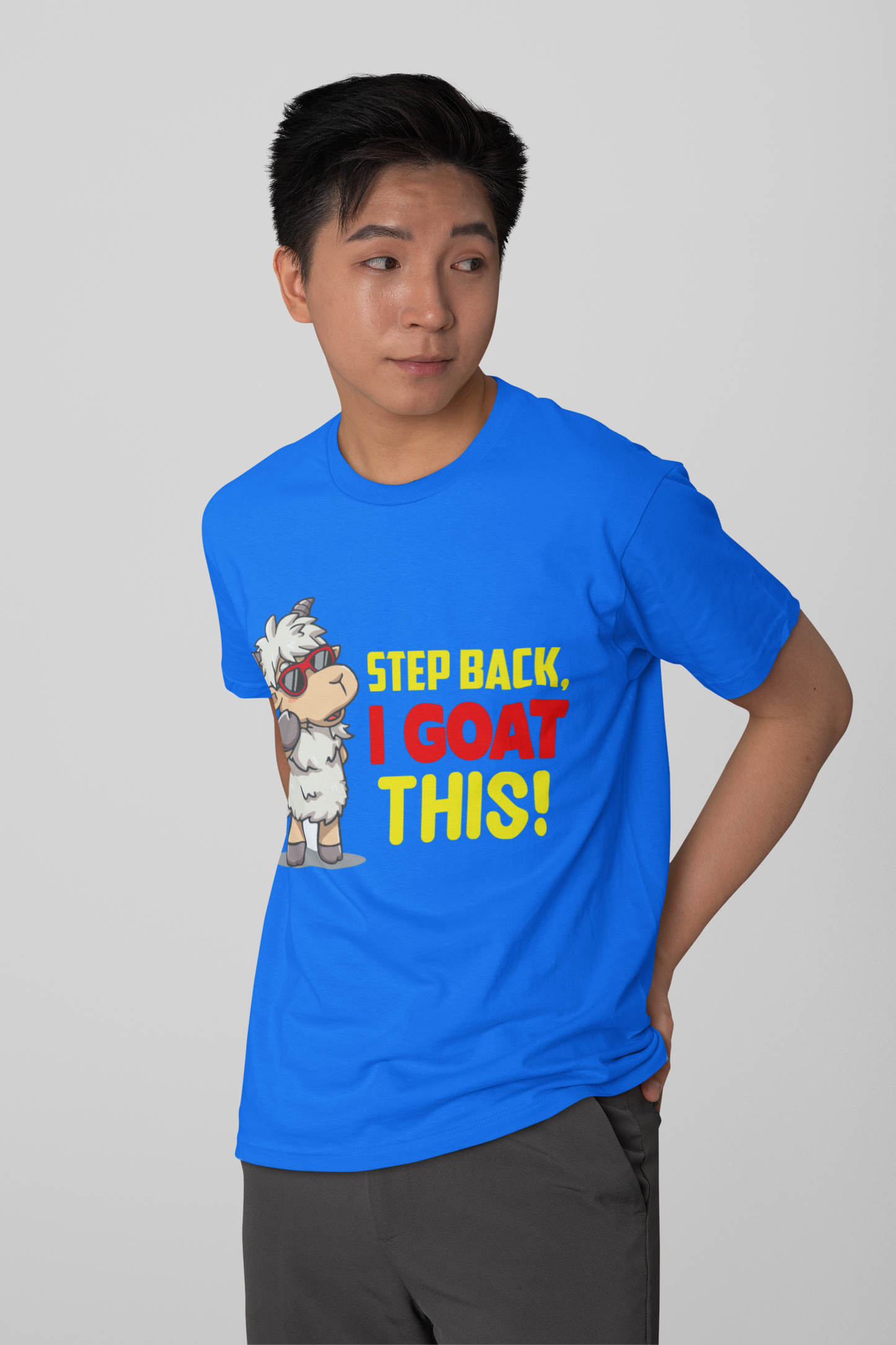 Regular Fit Classic Fit I Goat This T-Shirt Men Blue