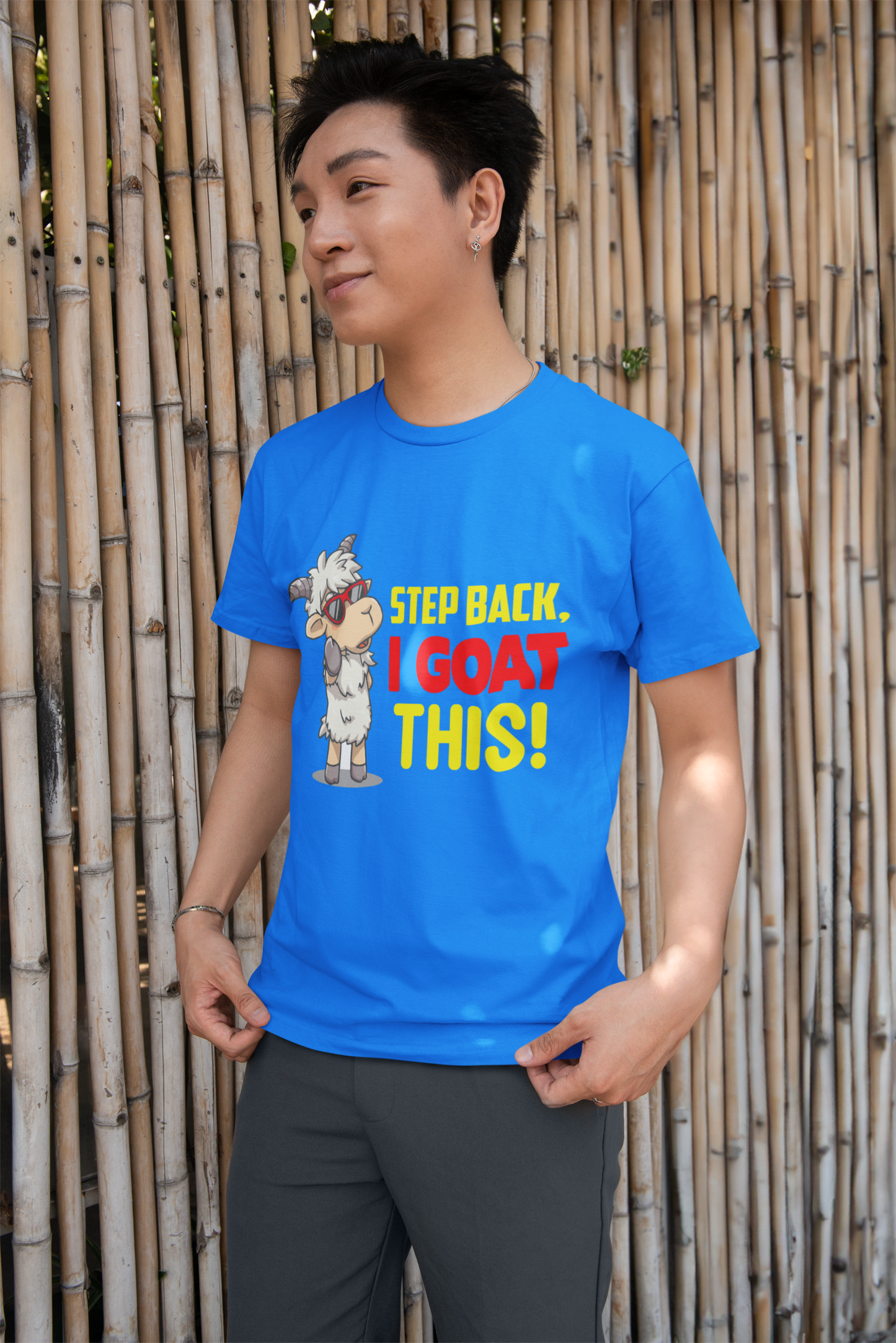 Regular Fit Classic Fit I Goat This T-Shirt Men Blue