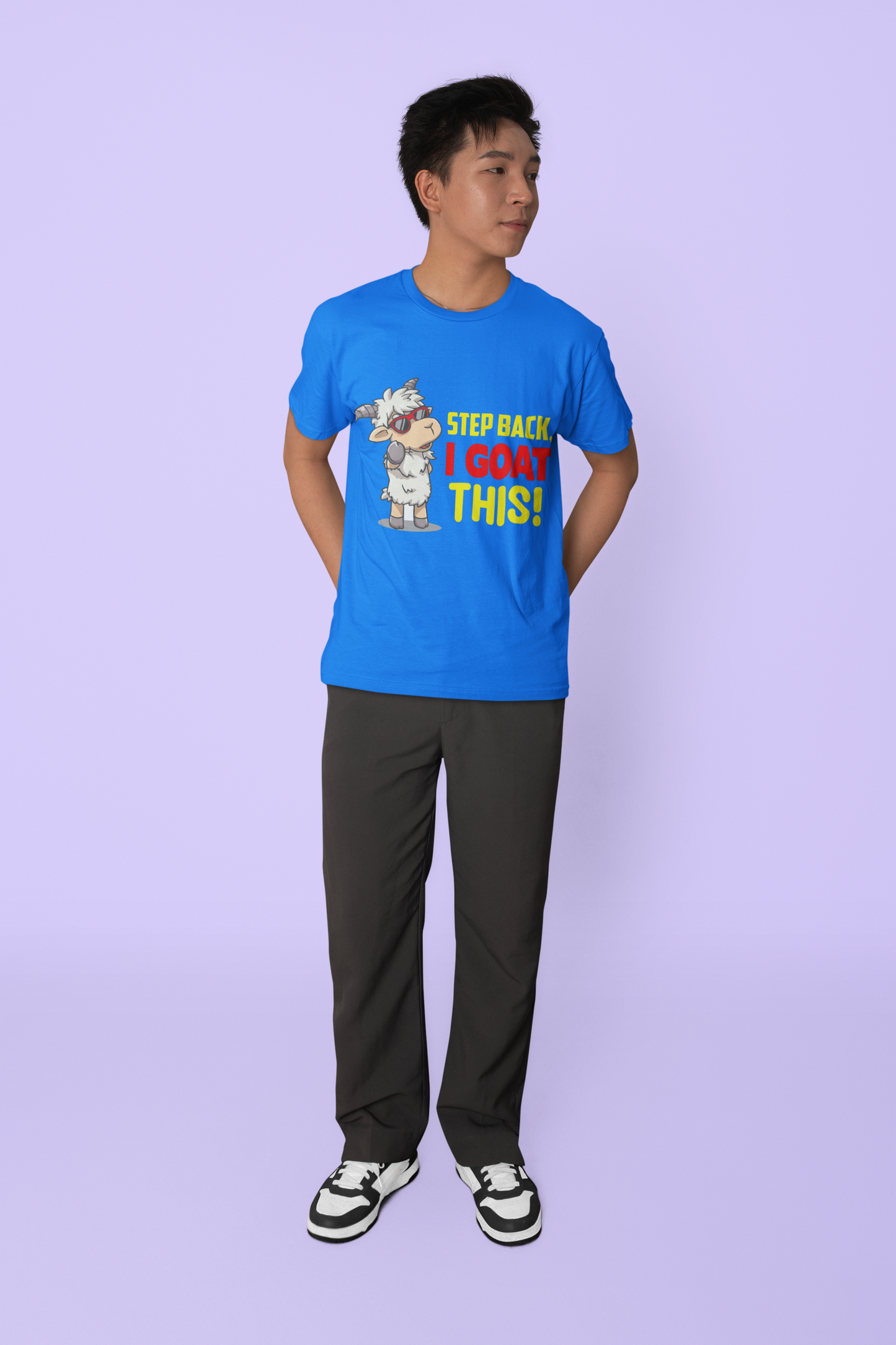 Regular Fit Classic Fit I Goat This T-Shirt Men Blue