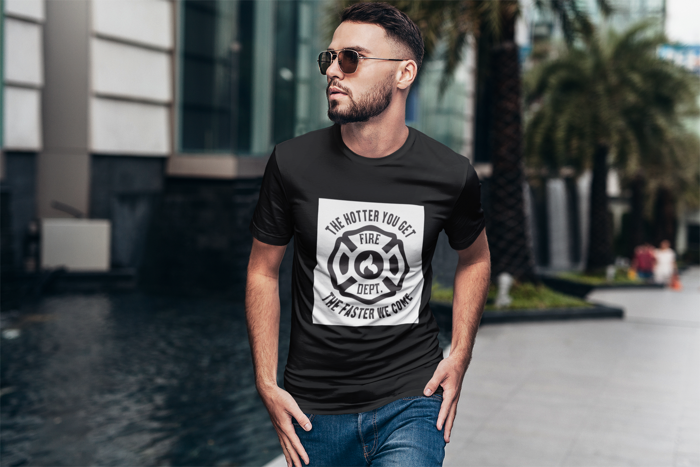 Regular Fit Classic Fit Hotter T-Shirt Men Black