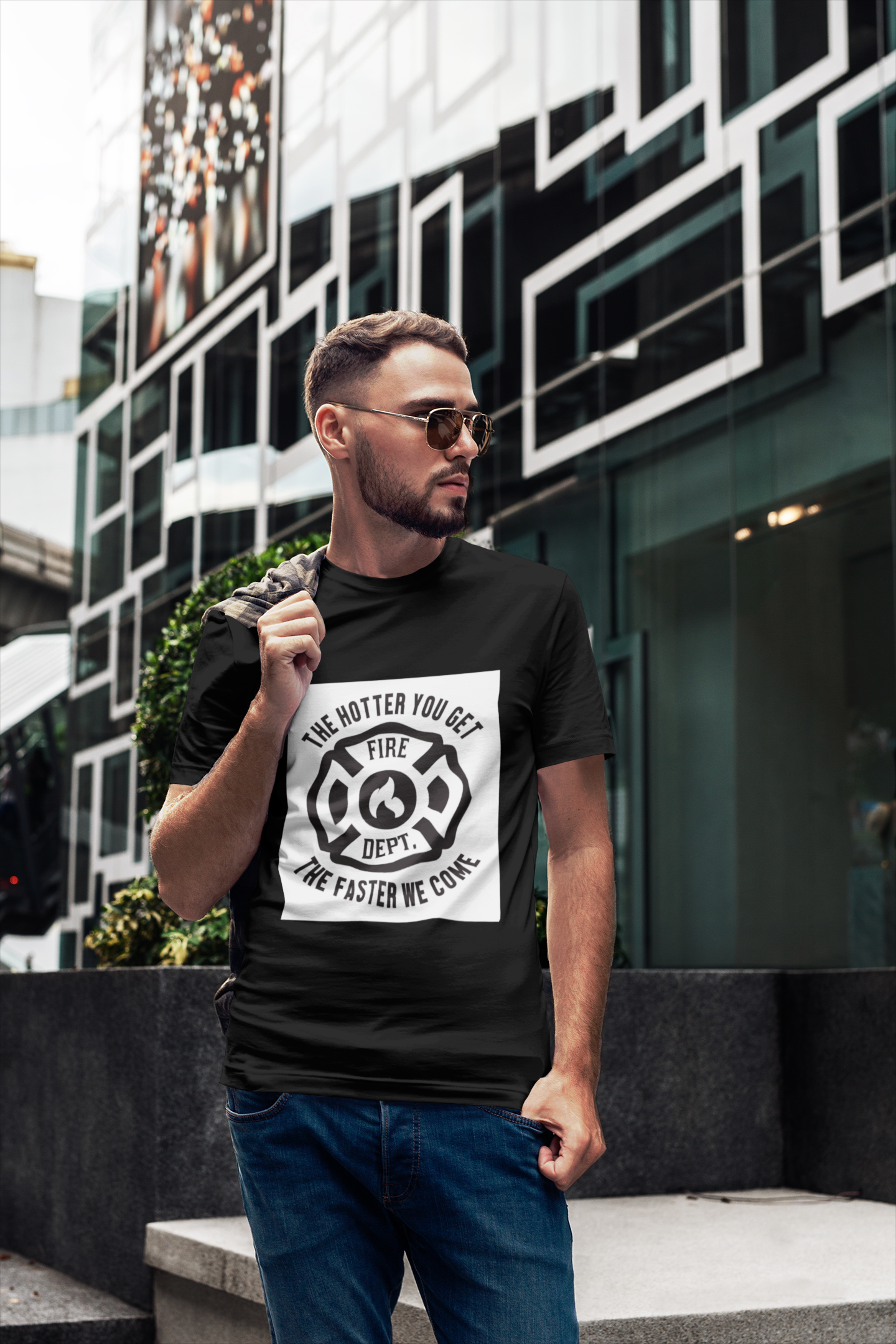 Regular Fit Classic Fit Hotter T-Shirt Men Black