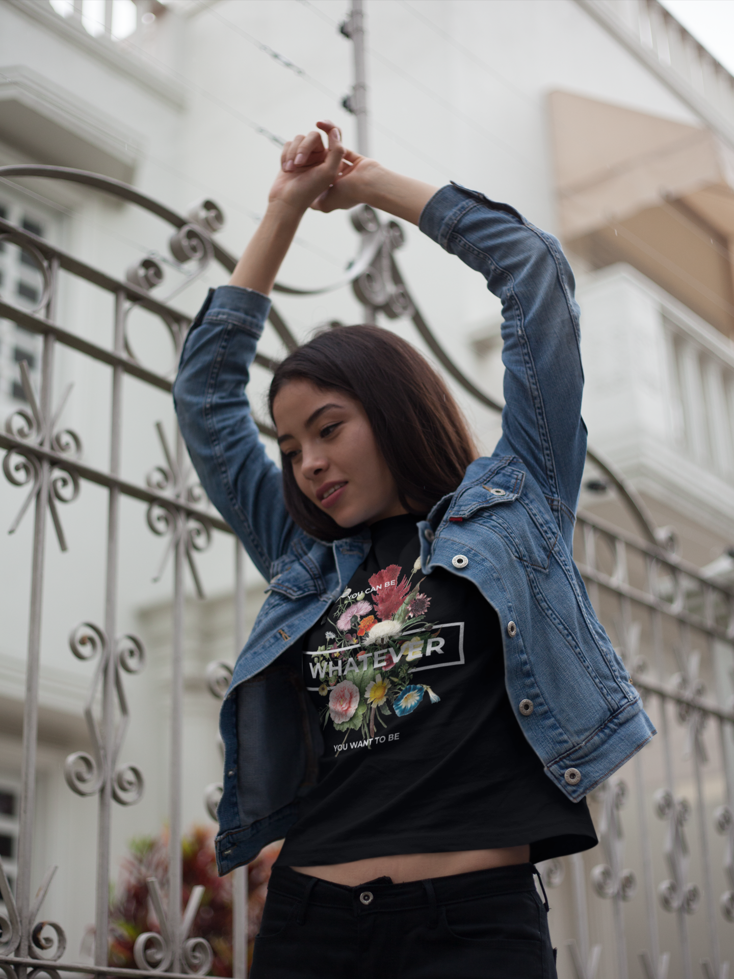 Regular Fit Classic Fit Whatever Black T-Shirt Women