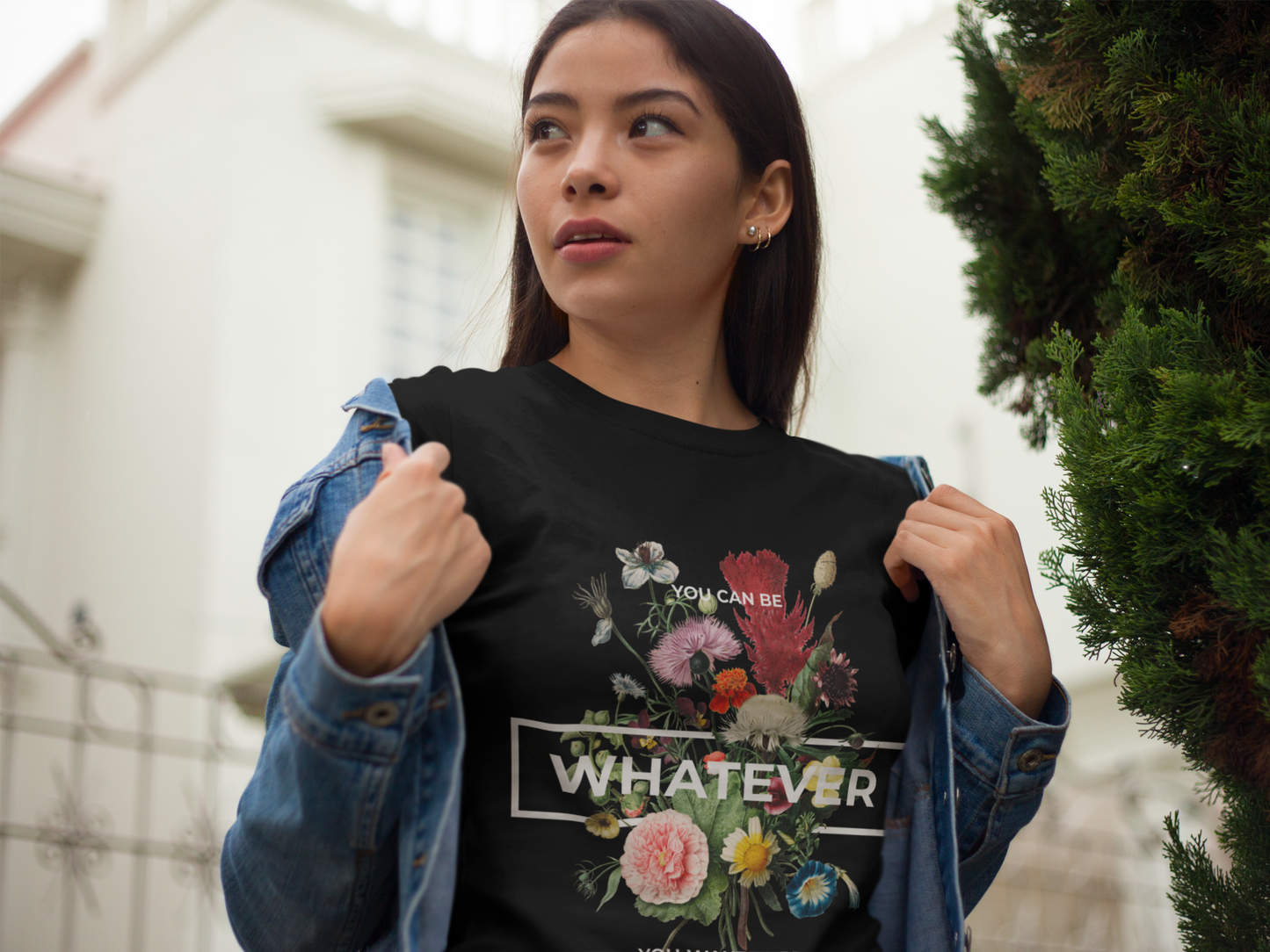 Regular Fit Classic Fit Whatever Black T-Shirt Women