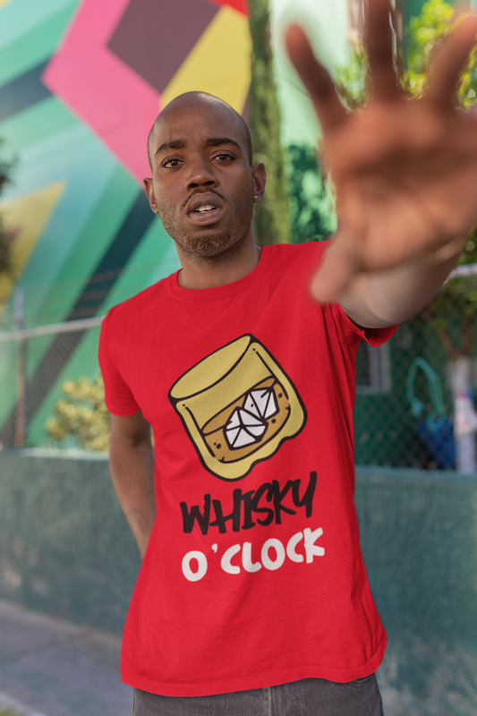 Regular Fit Classic Fit Whisky Clock T-Shirt Men Red