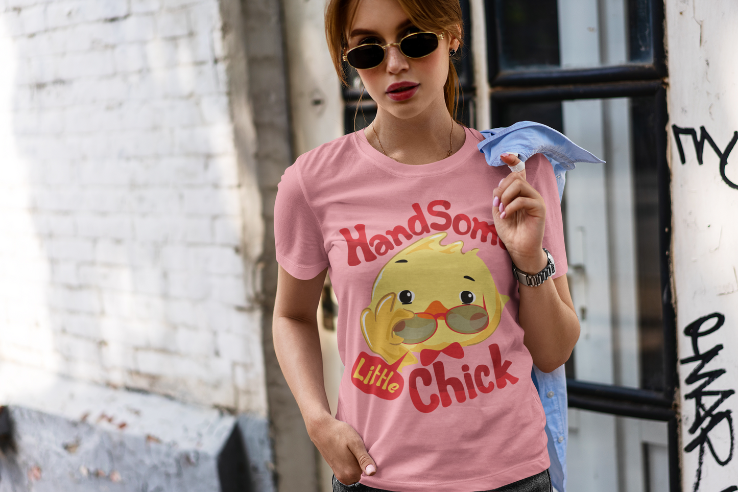 Regular Fit Classic Fit Chick T-Shirt Women Salmon Pink