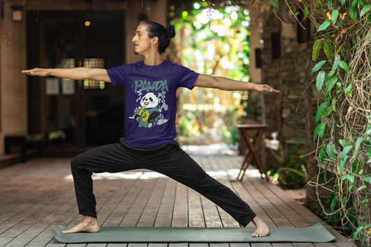 Regular Fit Classic Fit Panda Purple T-Shirt Men