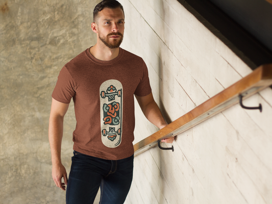 Regular Fit Classic Fit Skateboard Brown T-Shirt Men