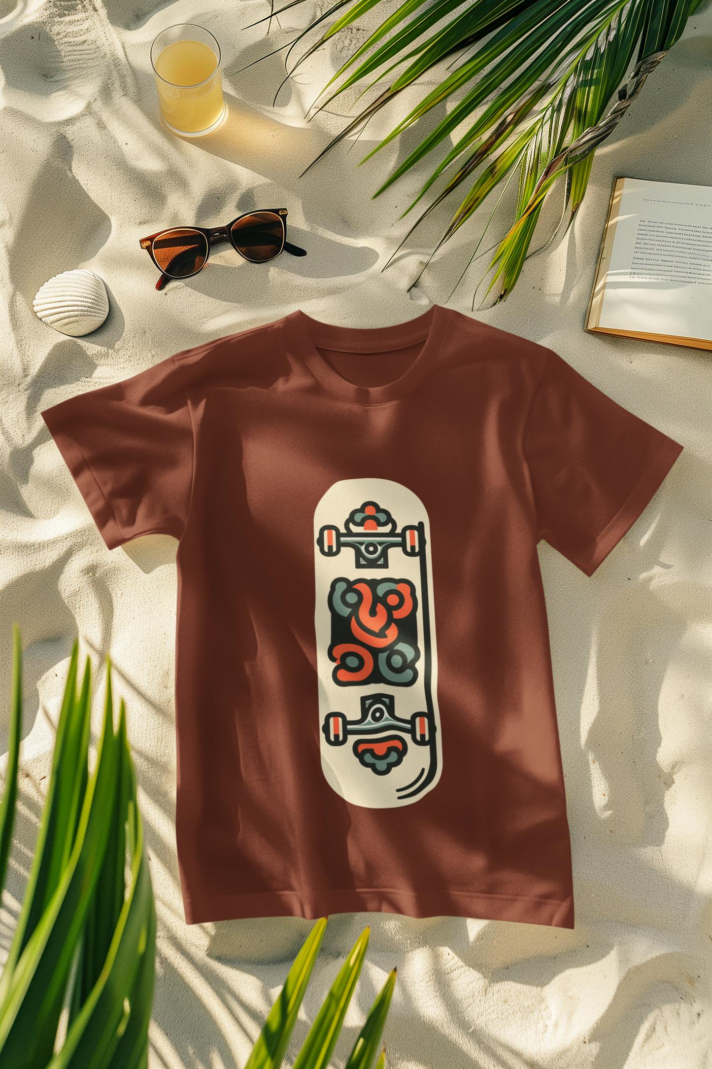 Regular Fit Classic Fit Skateboard Brown T-Shirt Men