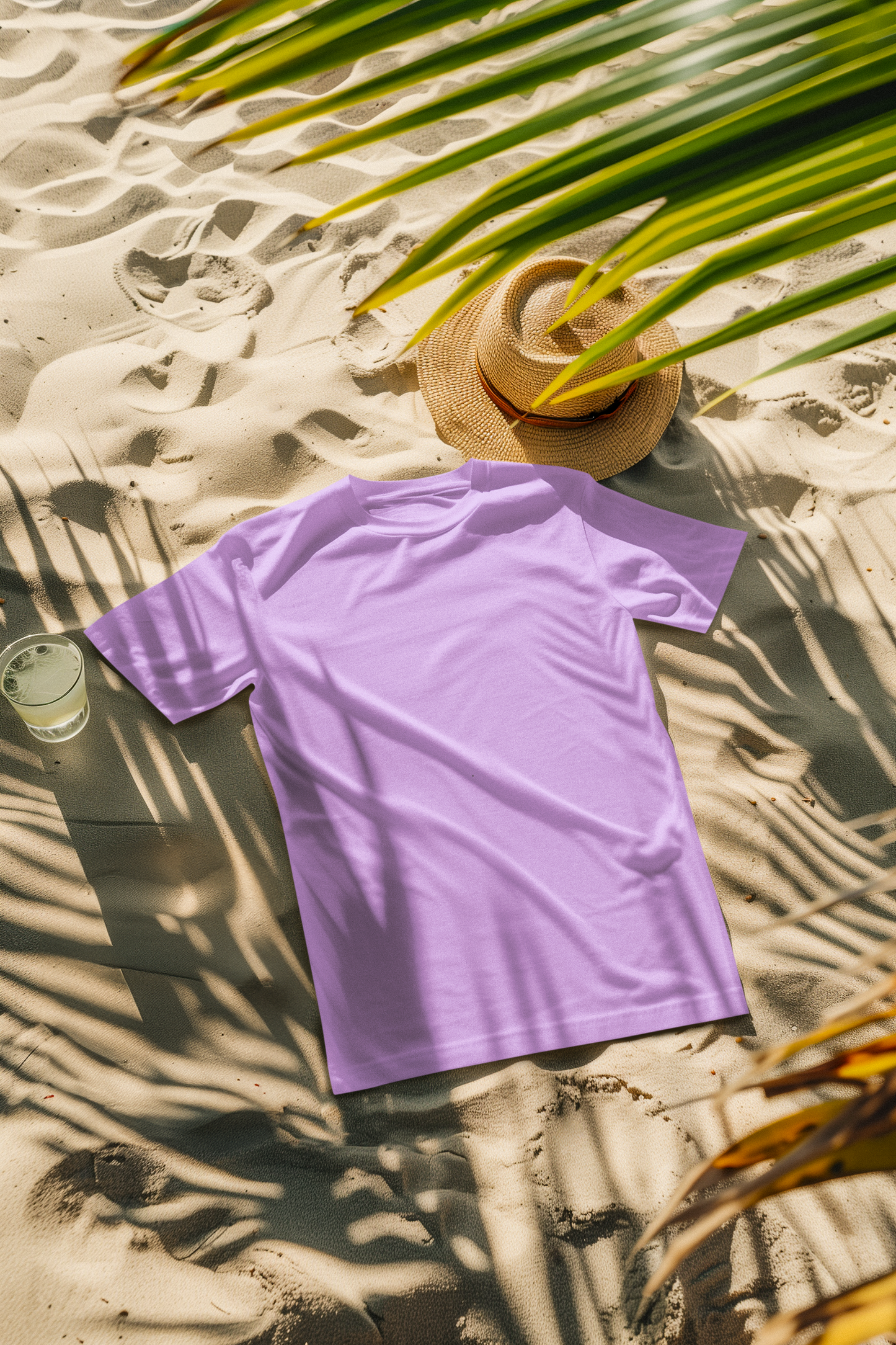Oversized Extended Neck Basic Plain T Shirt Purple
