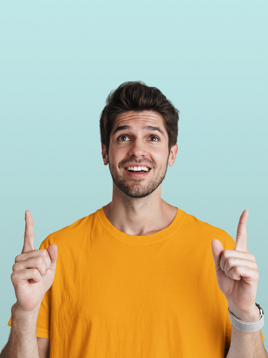 Basic Slim Fit Half Sleeves Crew Neck T-Shirt Turmeric Yellow