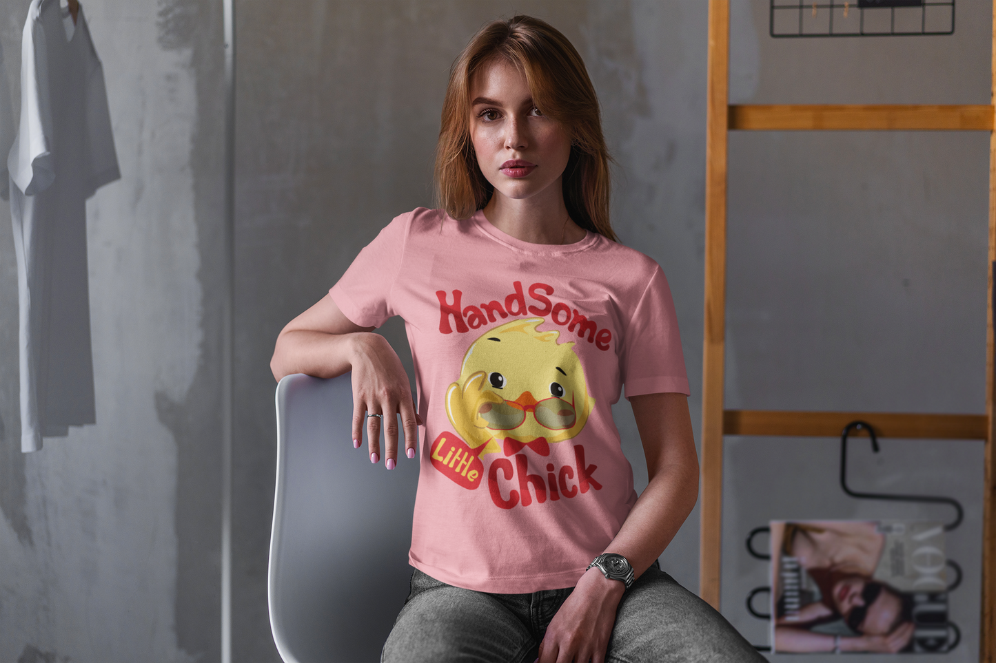Regular Fit Classic Fit Chick T-Shirt Women Salmon Pink