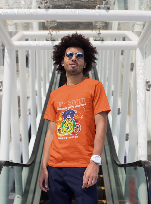 Regular Fit Classic Fit Anti Social Orange T-Shirt Men