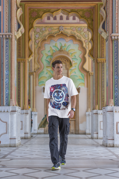 Oversized Extended Neck Astronaut T-Shirt White