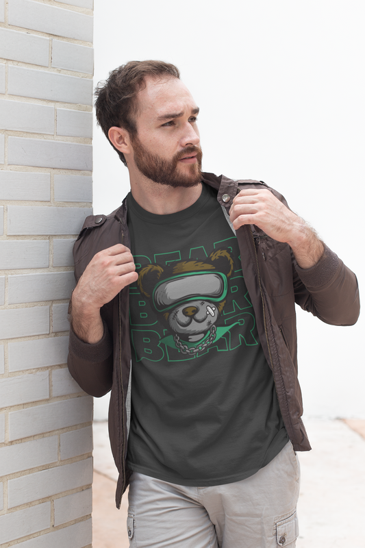 Regular Fit Classic Fit Bear Grey T-Shirt Men