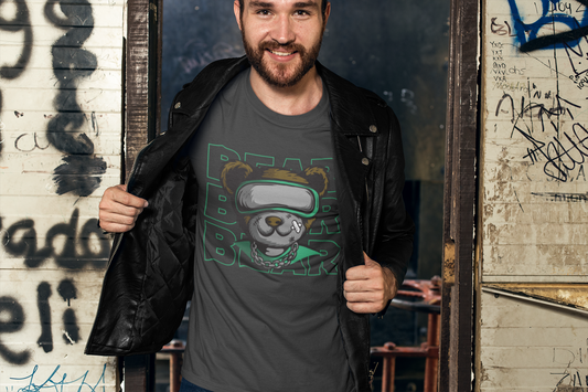 Regular Fit Classic Fit Bear Grey T-Shirt Men