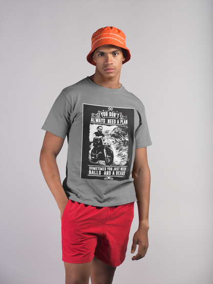 Regular Fit Classic Fit Beard & Balls T-Shirt Men Grey