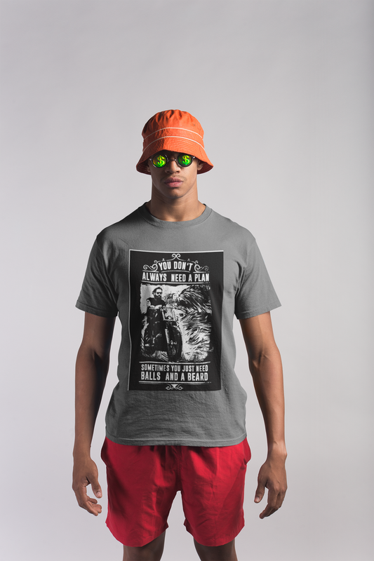 Regular Fit Classic Fit Beard & Balls T-Shirt Men Grey