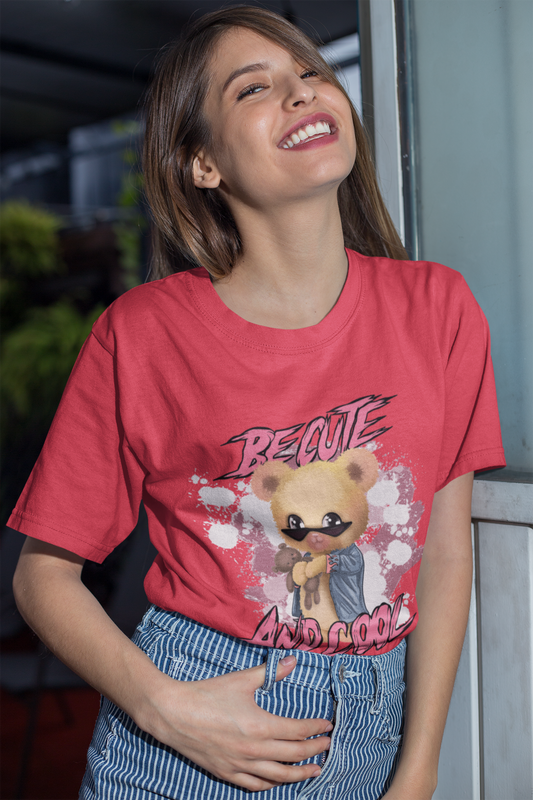 Regular Fit Classic Fit Be Cute Pink T-Shirt Women