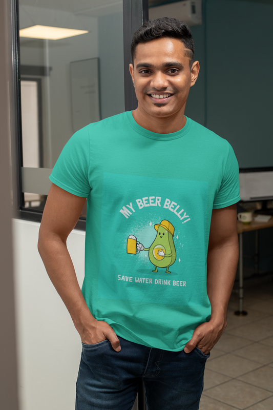 Regular Fit Classic Fit Beer Belly T-Shirt Men Green