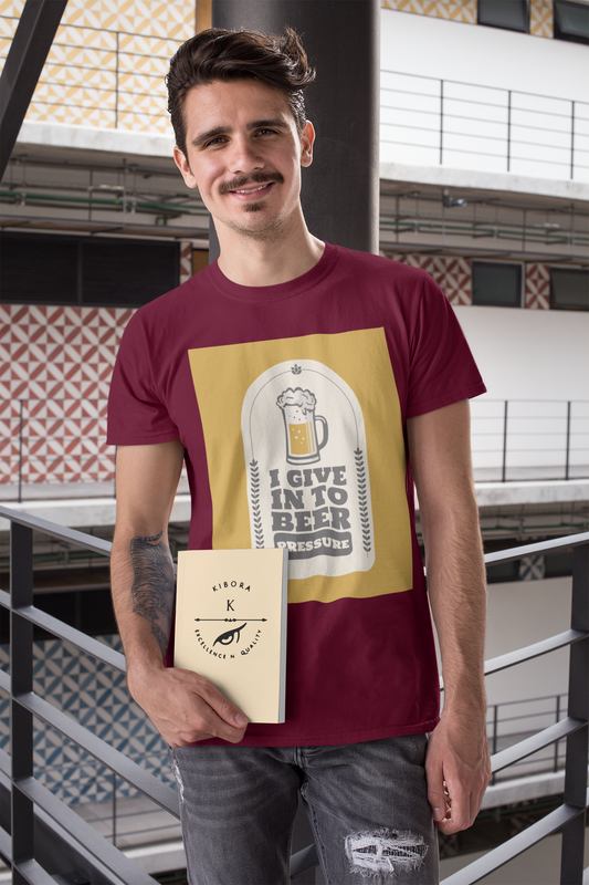 Regular Fit Classic Fit Beer Pressure T-Shirt Men Maroon
