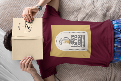Regular Fit Classic Fit Beer Pressure T-Shirt Men Maroon