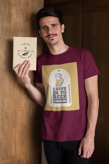 Regular Fit Classic Fit Beer Pressure T-Shirt Men Maroon