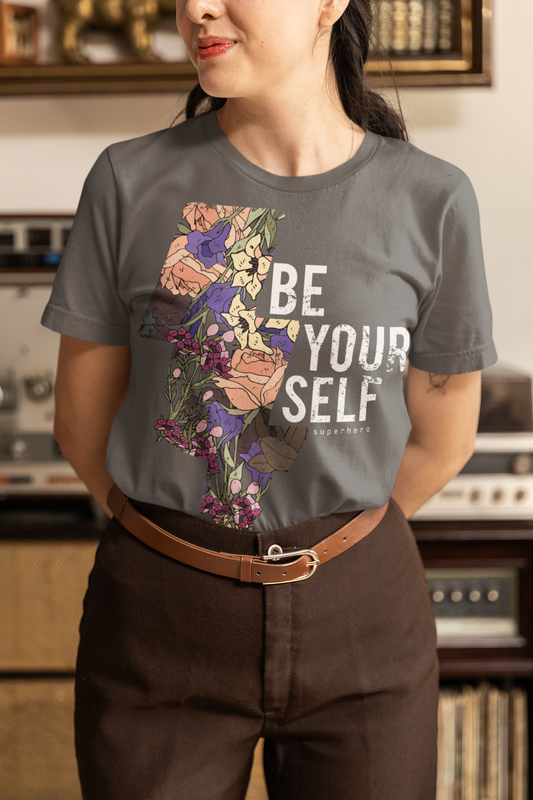 Regular Fit Classic Fit Be Yourself T-Shirt Women Grey