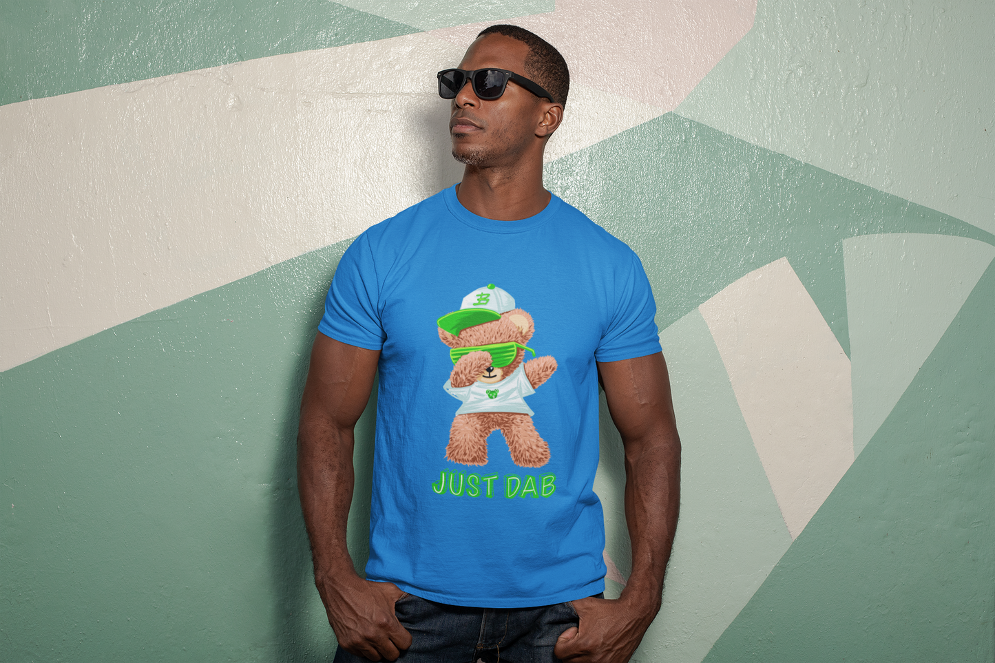 Regular Fit Classic Fit Dab Bear Blue T-Shirt Men