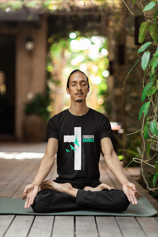 Regular Fit Classic Fit Forgive Black T-Shirt Men