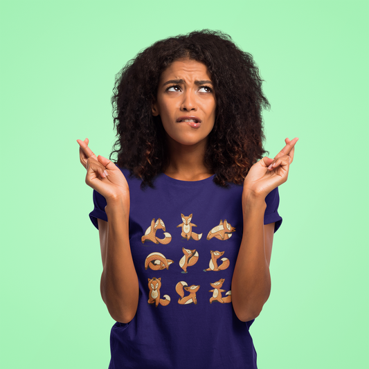 Regular Fit Classic Fit Fox Yoga T-Shirt Women Purple