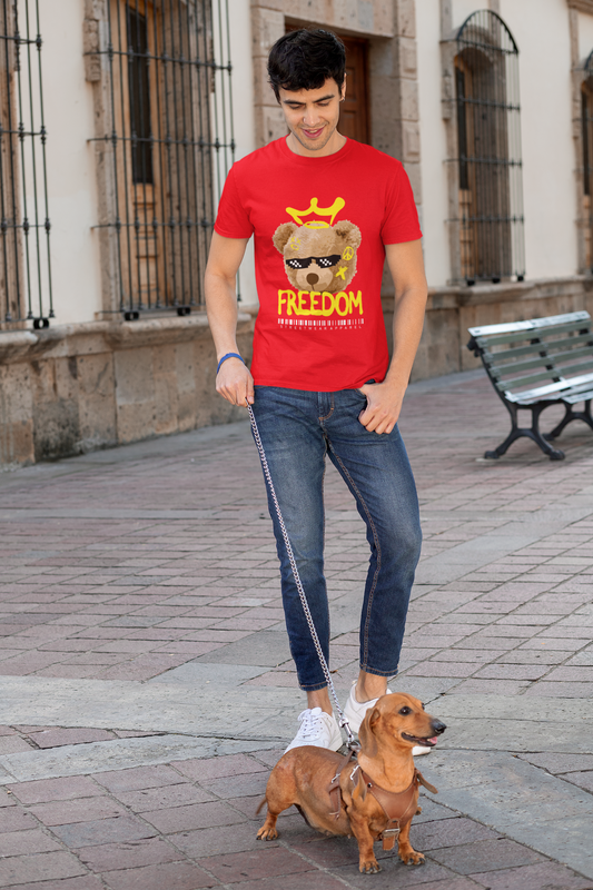 Regular Fit Classic Fit Freedom Red T-Shirt Men