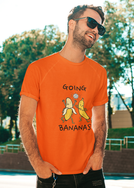 Regular Fit Classic Fit Going Bananas T-Shirt Men Orange