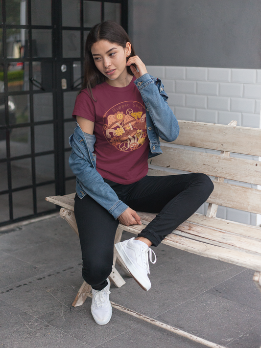 Regular Fit Classic Fit Hippy Soul Maroon T-Shirt Women