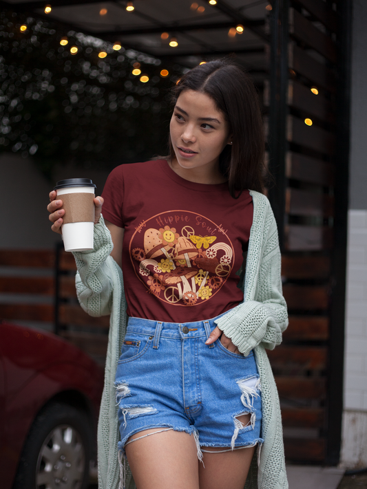 Regular Fit Classic Fit Hippy Soul Maroon T-Shirt Women