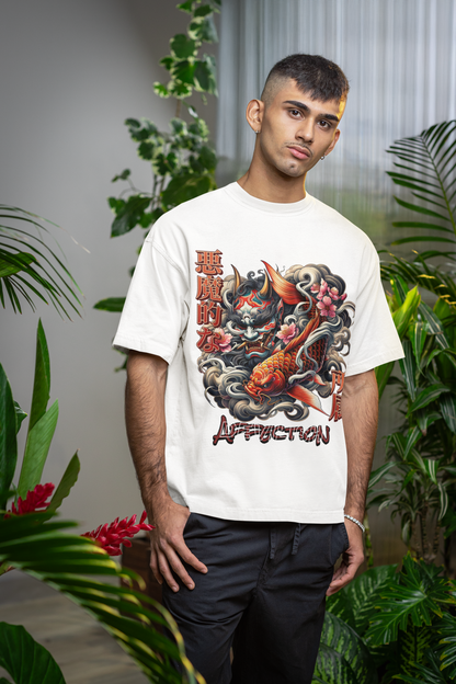 Oversized Extended Neck Japan T-Shirt White