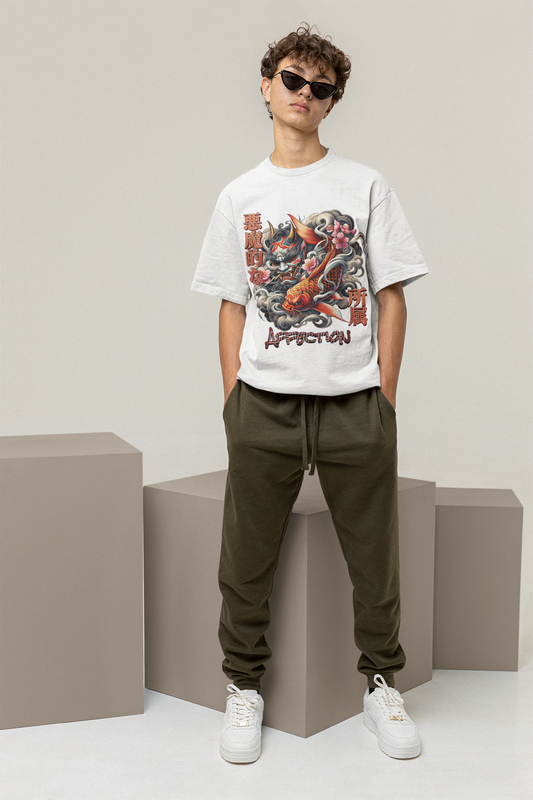 Oversized Extended Neck Japan T-Shirt White