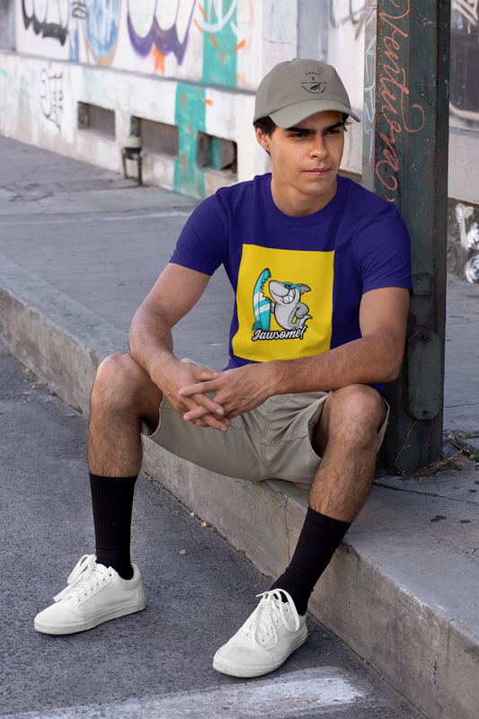 Regular Fit Classic Fit Jawsome Shark T-Shirt Men Purple