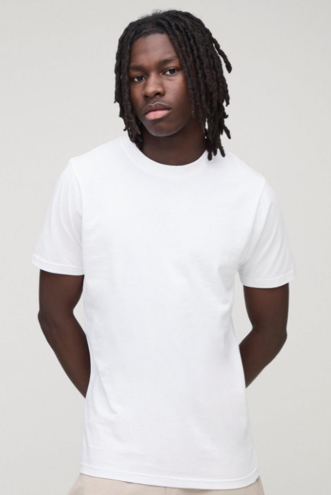 Basic Slim Fit Half Sleeves Crew Neck T-Shirt White