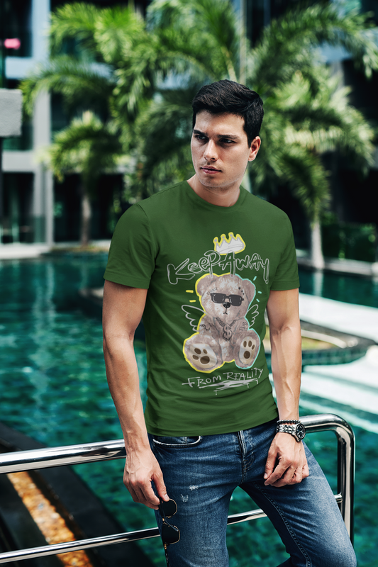 Regular Fit Classic Fit Money Bear Green T-Shirt Men