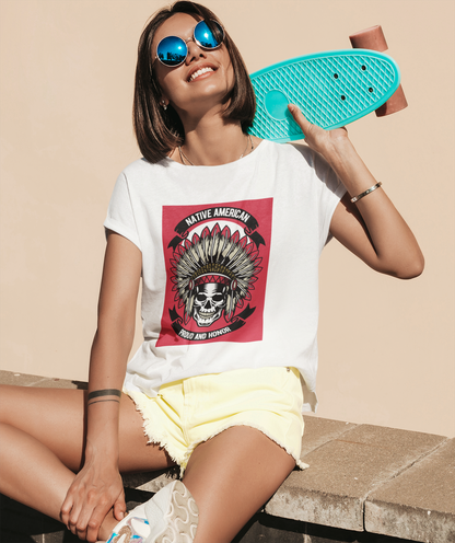 Regular Fit Classic Fit Native American T-Shirt Women White
