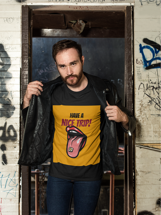 Regular Fit Classic Fit Nice Trip T-Shirt Men Black