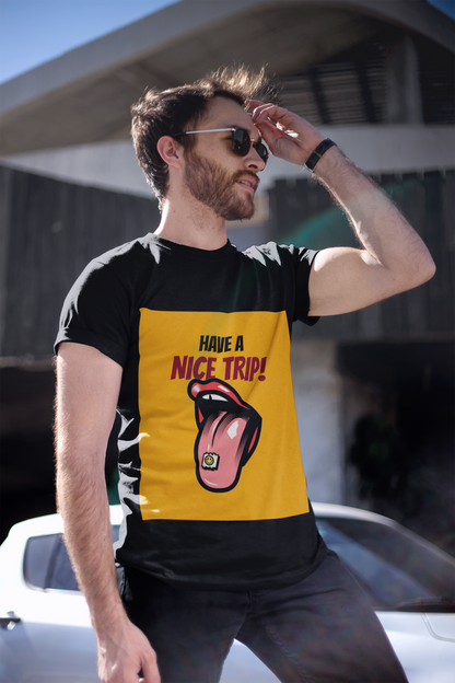 Regular Fit Classic Fit Nice Trip T-Shirt Men Black
