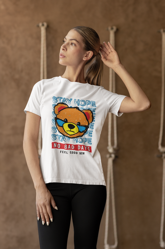 Regular Fit Classic Fit No Bad Days White T-Shirt Women