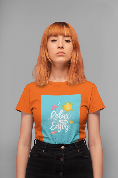 Regular Fit Classic Fit Relax N Njoy T-Shirt Women Orange
