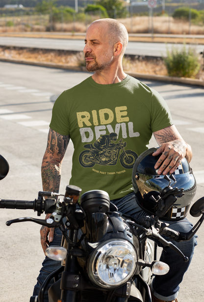 Regular Fit Classic Fit Ride Devil T-Shirt Men Green