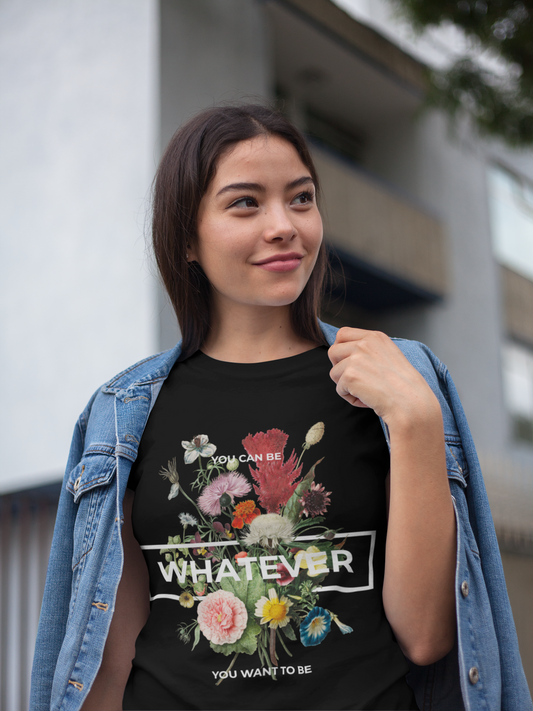 Regular Fit Classic Fit Whatever Black T-Shirt Women