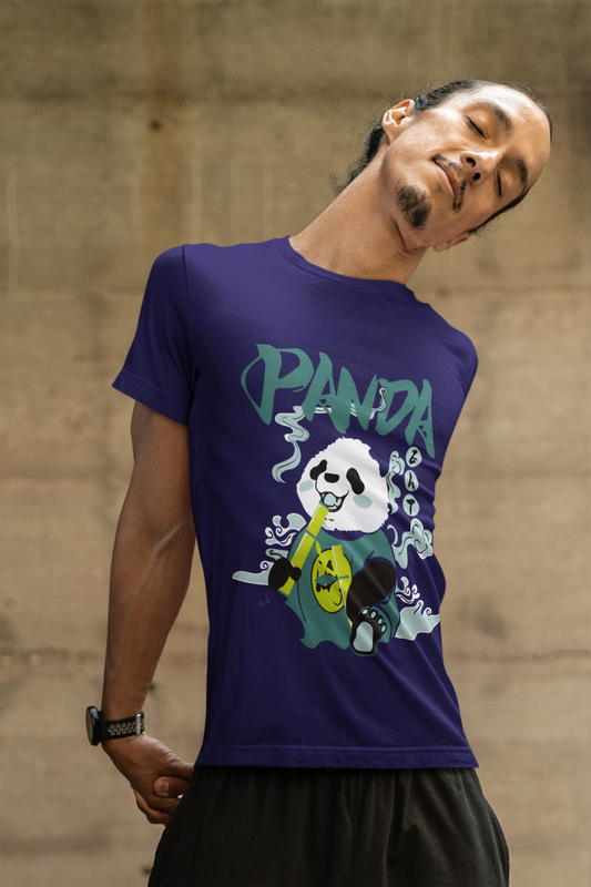Regular Fit Classic Fit Panda Purple T-Shirt Men